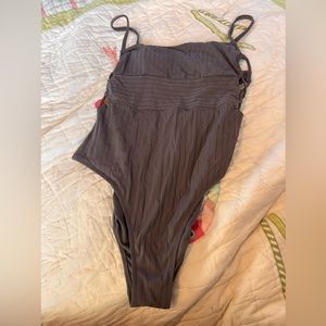Gray one piece swimsuit